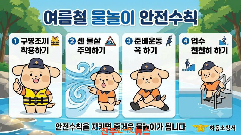하동소방서 여름철 물놀이 안전 수칙 준수 당부