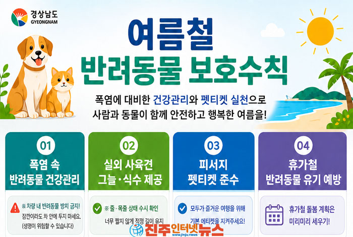 경남도 “반려동물도 온열질환 주의”…폭염 속 산책·차량 방치 주의