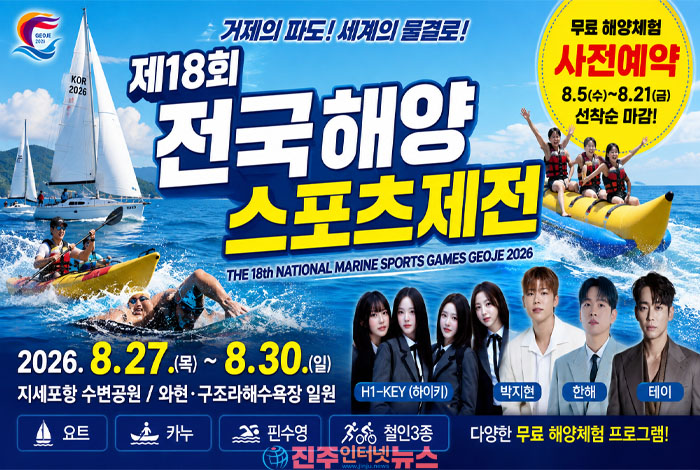 거제 바다에서 즐기는 짜릿한 4일… 제18회 전국해양스포츠제전 27일 개막!