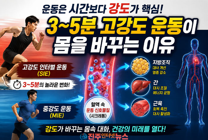 운동은 ‘시간’이 아니라 ‘강도’가 핵심이다: 고강도 운동이 몸속 변화를 이끈다