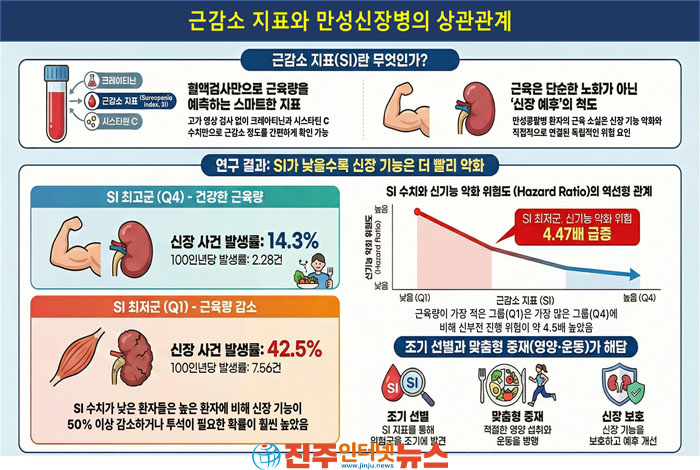 근육이 줄면 신장도 위험하다…만성신장병 환자, 근육량 관리가 생존을 좌우한다