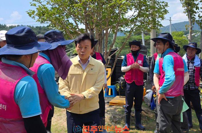 진주시 거제·통영 집중호우 피해 복구에 힘 보태