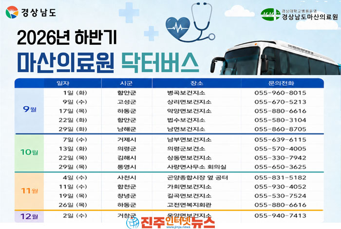 경남 무료 의료검진 어디서 받나? 닥터버스 9월~12월 운행지역·검진과목·이용방법 총정리